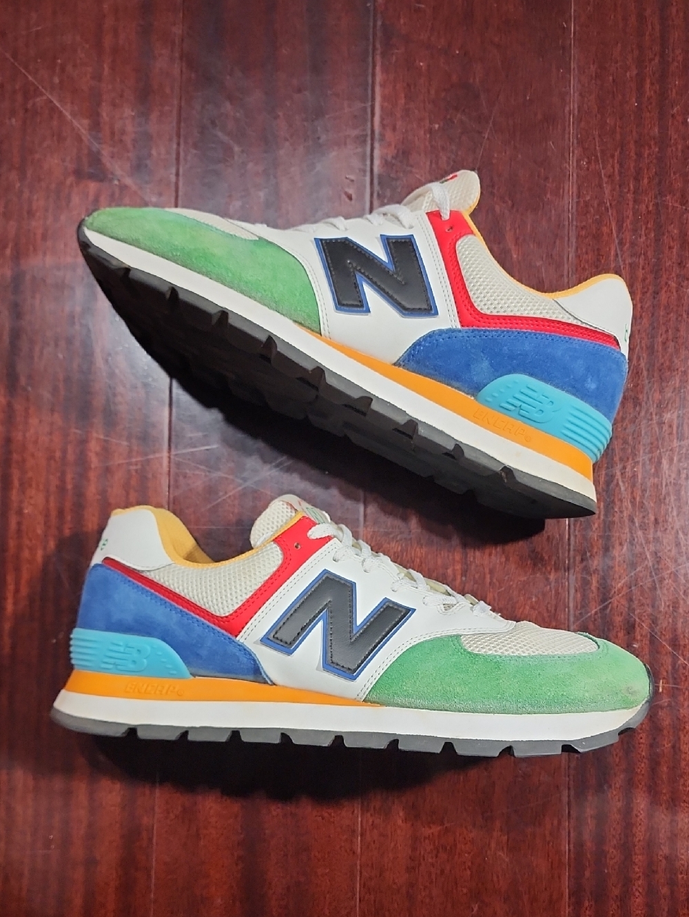 New Balance 574 Rugged Mens Sz 12  Varsity Green Athletic Shoes Comfort